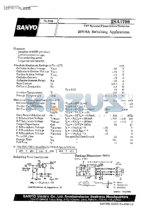 2SA1798 datasheet - 20V/8A Switching Applications