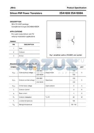 2SA1859 datasheet - Silicon PNP Power Transistors