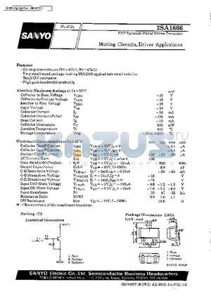 2SA1866 datasheet - Muting Circuit, Driver Applications