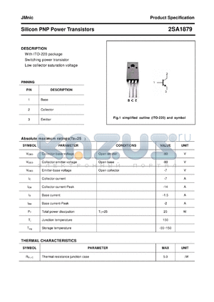 2SA1879 datasheet - Silicon PNP Power Transistors