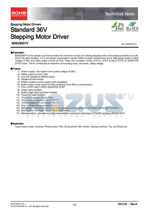 BD6290EFV_12 datasheet - Standard 36V Stepping Motor Driver