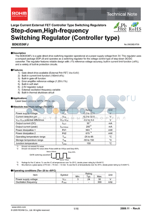 BD63536FJ datasheet - Step-down,High-frequency