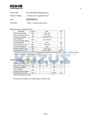 BD6369GUL datasheet - Silicon Monolithic Integrated Circuit