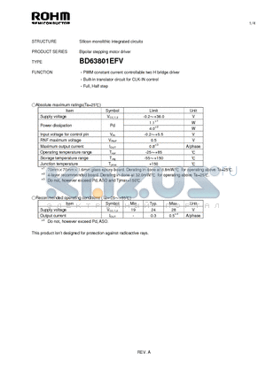 BD63801EFV datasheet - Silicon monolithic integrated circuits