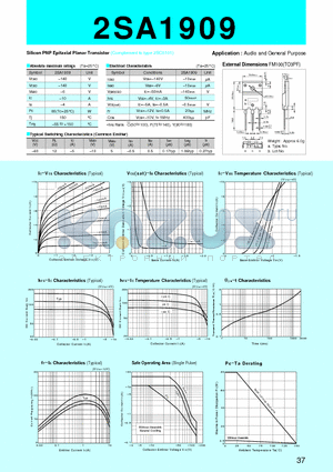 2SA1909 datasheet - Silicon PNP Epitaxial Planar Transistor(Audio and General Purpose)