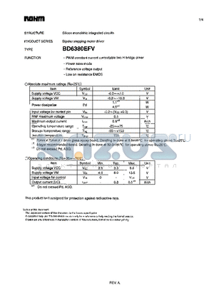 BD6380EFV datasheet - Bipolar stepping motor driver