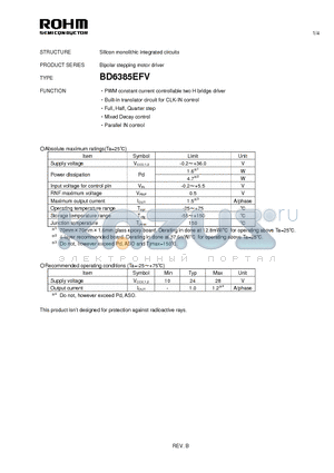 BD6385EFV datasheet - Silicon monolithic integrated circuits