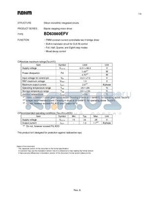 BD63860EFV datasheet - Silicon monolithic integrated circuits