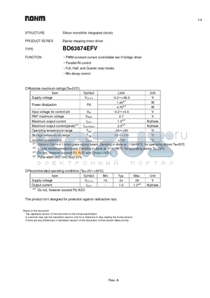 BD63874EFV datasheet - Silicon monolithic integrated circuits