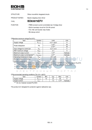 BD63875EFV datasheet - Silicon monolithic integrated circuits