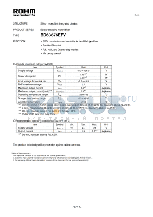 BD63876EFV datasheet - Silicon monolithic integrated circuits