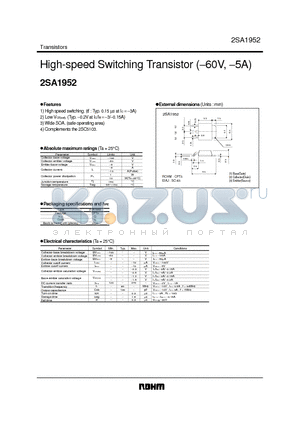 2SA1952 datasheet - High-speed Switching Transistor (-60V, -5A)