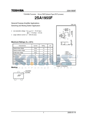 2SA1955F datasheet - General Purpose Amplifier Applications Switching and Muting Switch Application