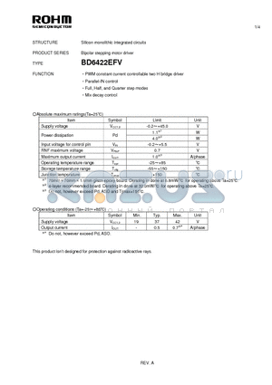 BD6422EFV datasheet - Silicon monolithic integrated circuits