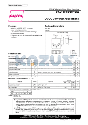 2SA1973 datasheet - DC/DC Converter Applications