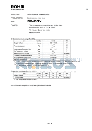 BD6423EFV datasheet - Silicon monolithic integrated circuits