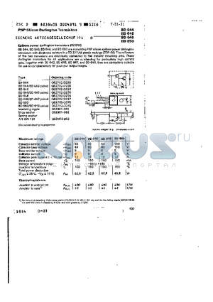 BD646 datasheet - PNP SILICON DARLINGTON TRANSISTORS