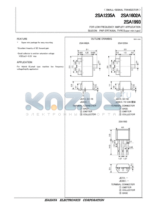 2SA1993 datasheet - FOR LOW FREQUENCY AMPLIFY APPLICATION SILICON PNP EPITAXIAL TYPE(Super mini type)