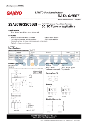 2SA2016_12 datasheet - DC / DC Converter Applications