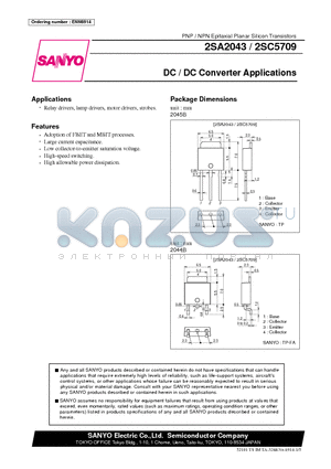 2SA2043 datasheet - DC / DC Converter Applications