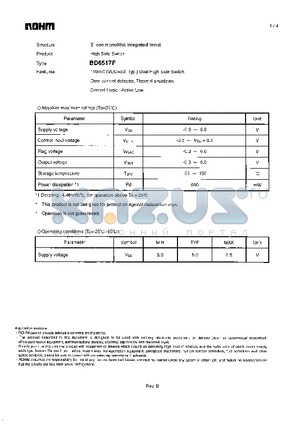 BD6517F datasheet - High Side Switch