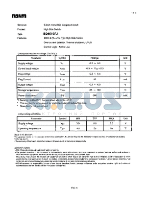 BD6519FJ datasheet - High Side Switch