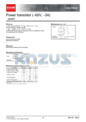 2SA2071_11 datasheet - Power transistor