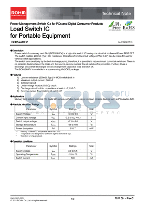 BD6524HFV_11 datasheet - Load Switch IC for Portable Equipment