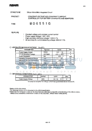 BD6551G datasheet - Silicon Monolithic Integrated Circuits