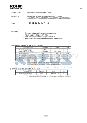 BD6551G datasheet - Silicon Monolithic Integrated Circuit