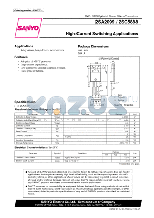 2SA2099 datasheet - High-Current Switching Applications