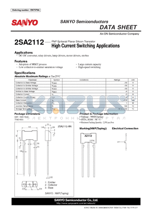 2SA2112_12 datasheet - High Current Switching Applications