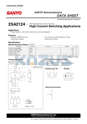 2SA2124 datasheet - High-Current Switching Applications
