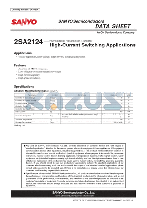 2SA2124_09 datasheet - High-Current Switching Applications