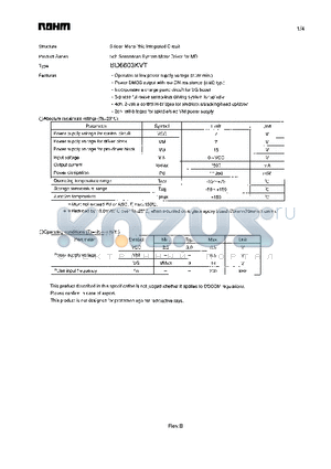 BD6603KVT datasheet - 5ch Sensorless System Motor Driver for MD