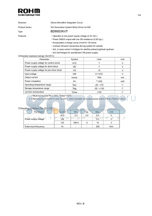 BD6603KVT_11 datasheet - Silicon Monolithic Integrated Circuit