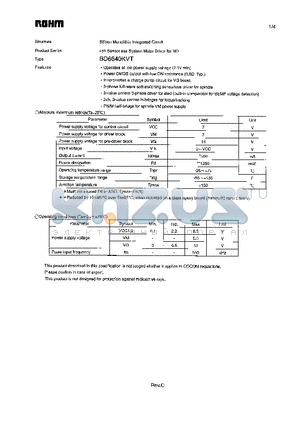 BD6640KVT datasheet - 4ch Sensorless System Motor Driver for MD