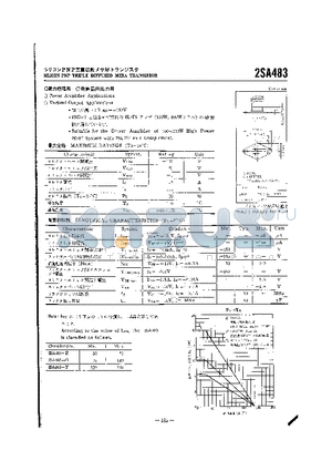 2SA483 datasheet - SILICON PNP TRIPLE DIFFUSED MESA TRANSISTOR