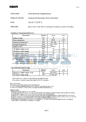 BD6706FV datasheet - 2-Phase Half-Wave Motor Driver for Fan Motor