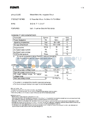 BD6712AF datasheet - 2-Phase Half-Wave Pre Driver for Fan Motor