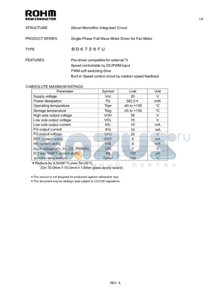 BD6726FU datasheet - Silicon Monolithic Integrated Circuit