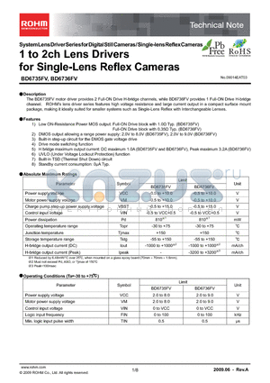 BD6735FV_09 datasheet - 1 to 2ch Lens Drivers for Single-Lens Reflex Cameras