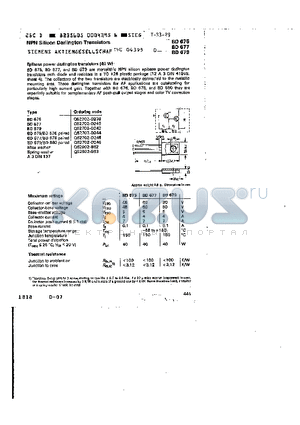 BD675 datasheet - NPN SILICON DARLINGTON TRANSISTORS