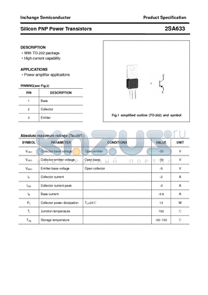 2SA633 datasheet - Silicon PNP Power Transistors