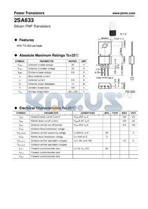 2SA633 datasheet - Silicon PNP Transistors