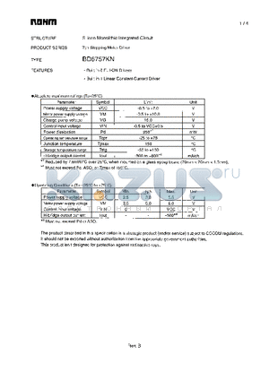 BD6757KN datasheet - 7ch Stepping Motor Driver