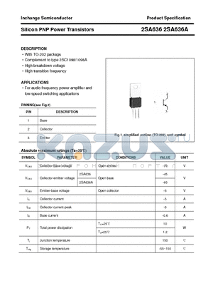 2SA636 datasheet - Silicon PNP Power Transistors
