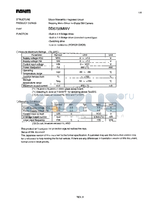 BD6758MWV datasheet - Silicon Monolithic Integrated Circuits