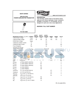 BD675A datasheet - NPN SILICON POWER DARLINGTON TRANSISTOR