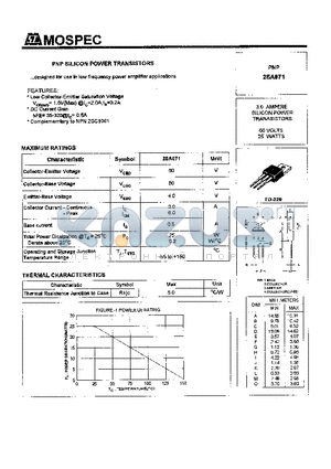 2SA671 datasheet - POWER TRANSISTORS(3.0A,50V,25W)